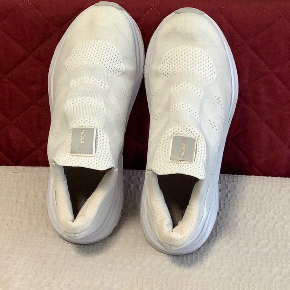 Hoka One One Women's White Slip-On Sneakers